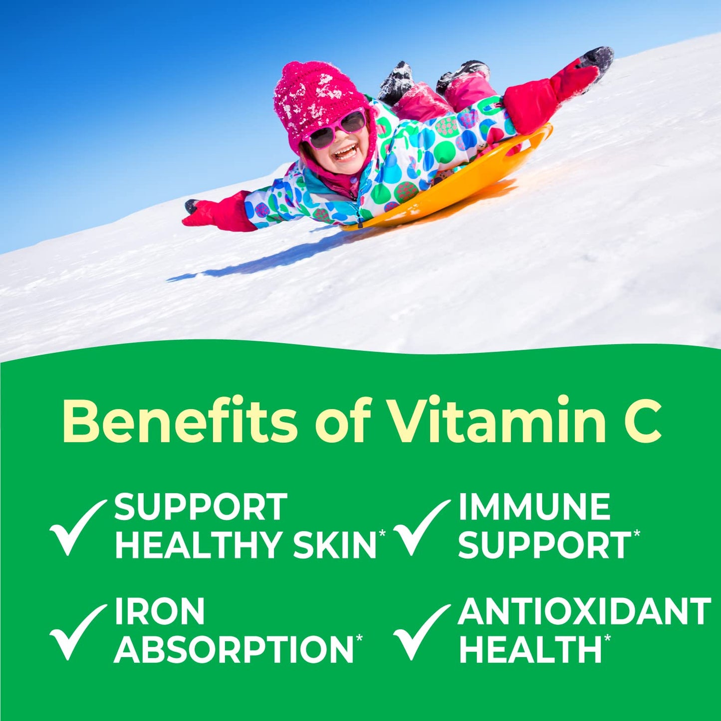 Tabletas masticables VitaWorks vitamina c para apoyo inmunológico niños