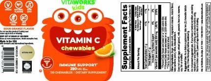 VitaWorks vitaminas naturales niños en tabletas masticables sabor naranja
