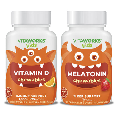 Paquete de VitaWorks Vitamina D3 y Melatonina masticables