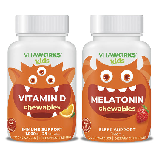 Paquete de VitaWorks Vitamina D3 y Melatonina masticables