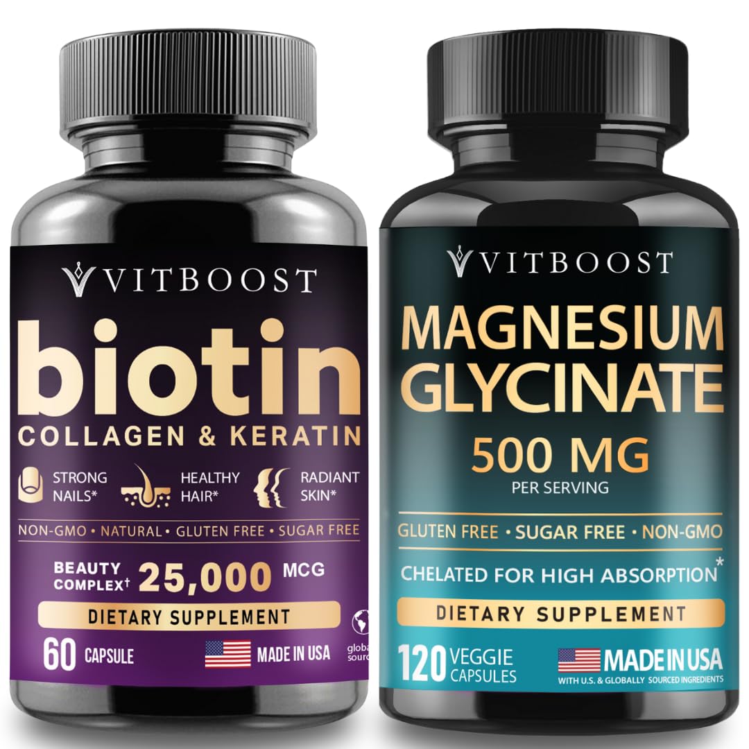 VITBOOST suplemento biotina colágeno queratina magnesio para cabello y piel