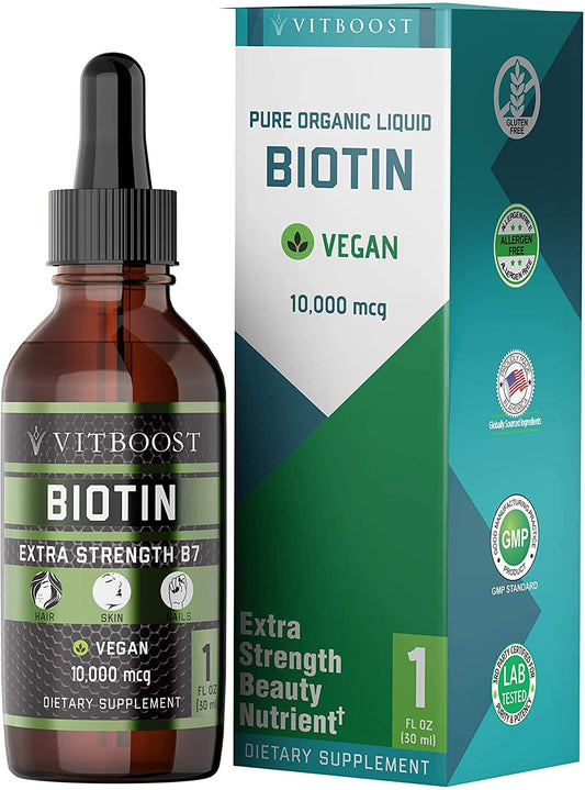 Vitboost biotina líquida vegana 10000mcg sabor baya
