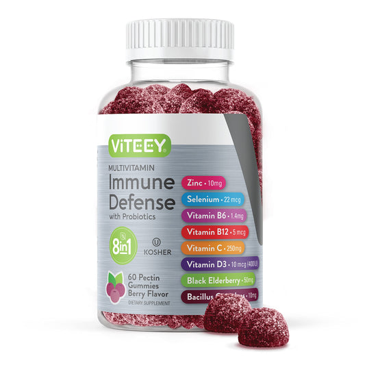 Viteey Gomitas multivitamínicas 8 en 1 con probióticos