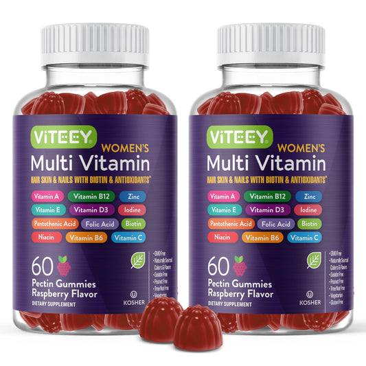 Viteey gomitas multivitamínicas para mujeres sabor frambuesa