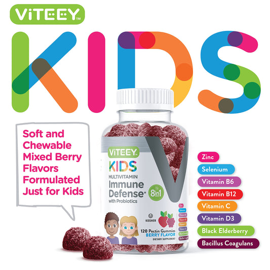 Viteey Kids santo y masticable gomitas de bayas
