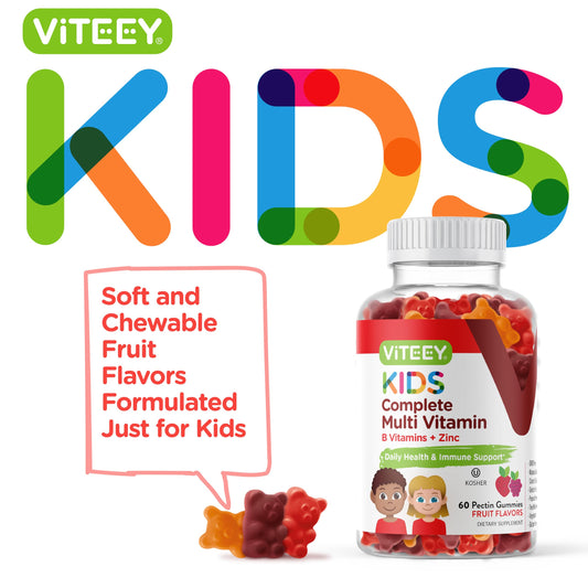 Viteey Kids gomitas multivitamínicas, fácil de masticar y sabroso.