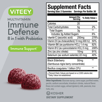 Viteey suplementos con probióticos gelatina libre
