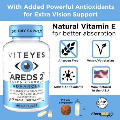 Viteyes AREDS 2 con bilberry y semilla de uva