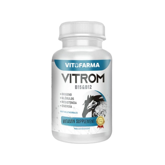 Vitrom vitamina B15 B12 para gallos suplementación 100 tabletas