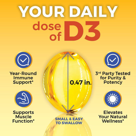 Viva Naturals cápsulas vitamina D3 soporte inmunológico y óseo
