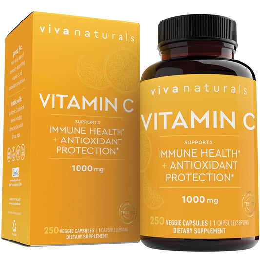 Viva Naturals Vitamina C 1000mg botella frontal 250 cápsulas
