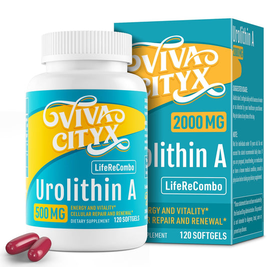 Vivacityx Urolithin A 500mg suplemento rojo botella