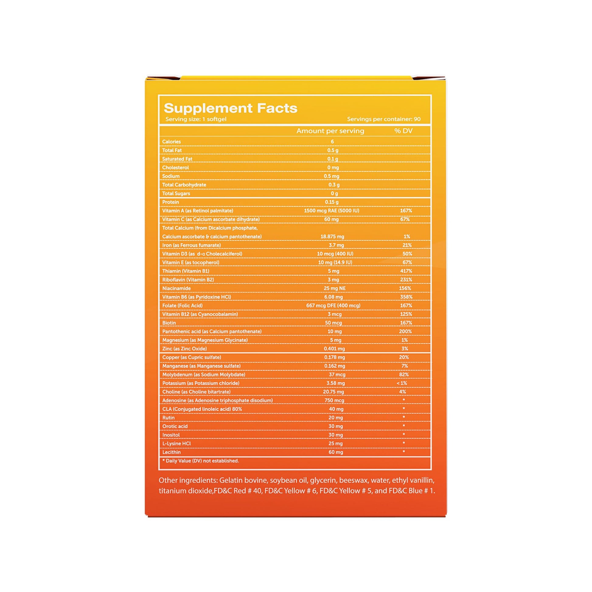 Vivioptal 90 Cápsulas detalles de ingredientes y porciones