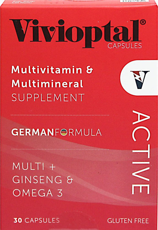Vivioptal Active multivitaminas 30 cápsulas con ginseng y omega 3