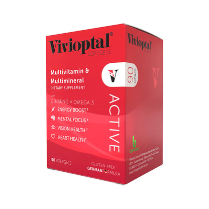Vivioptal Active Multivitamínico - Caja roja con 90 cápsulas