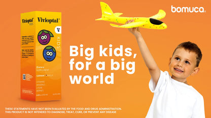 Vivioptal Kids imagen promocional con niño y avión