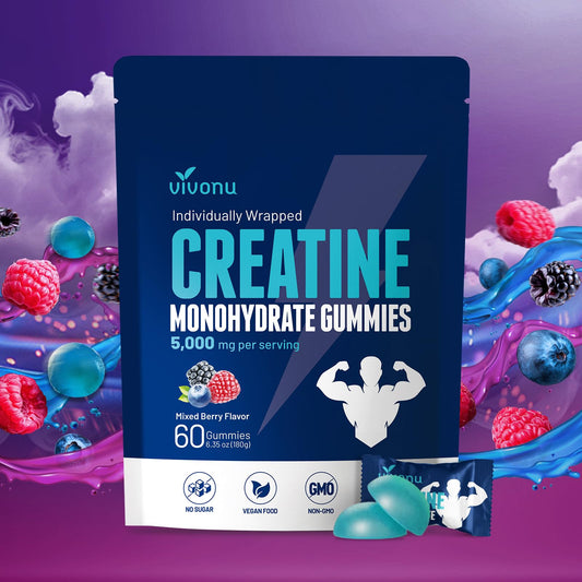 VivoNu gomitas creatina monohidrato mezcla bayas sin azúcar