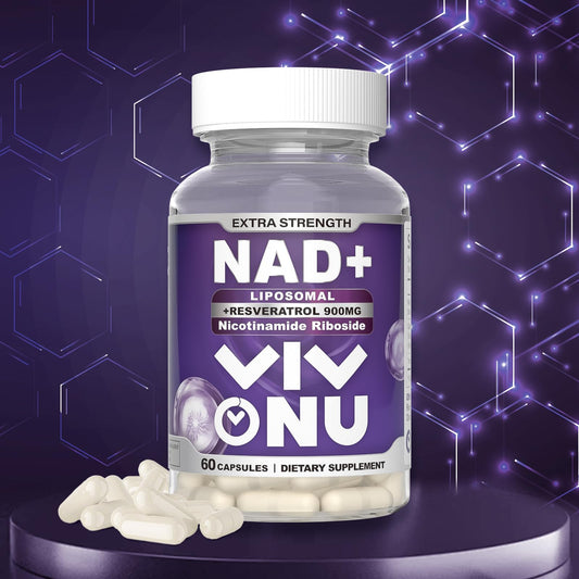 Frasco VivoNu suplemento liposomal NAD+ para energía celular