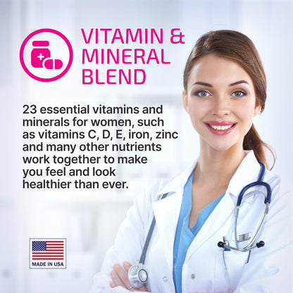 VPLab multivitamínico mujeres con mezcla de vitaminas y minerales esenciales.