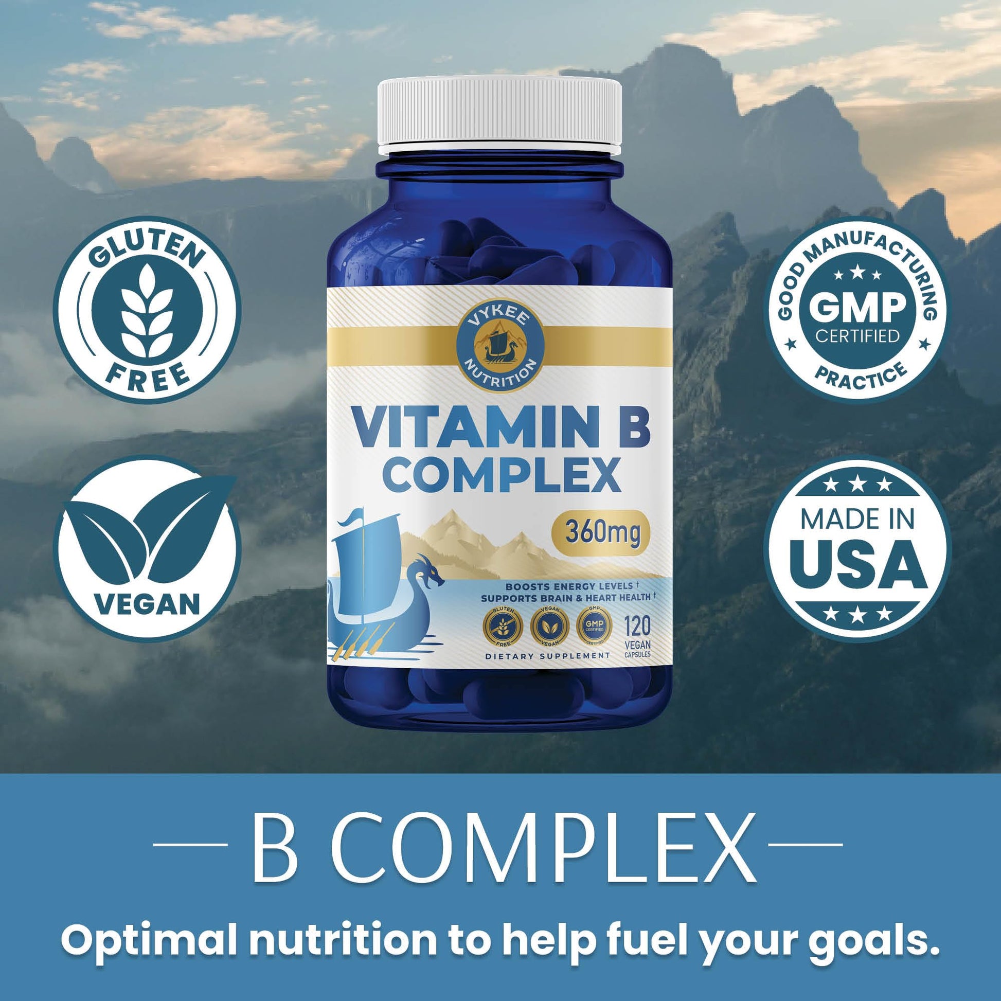 Vykee Nutrition complejo b mezcla balanceada para energía celular