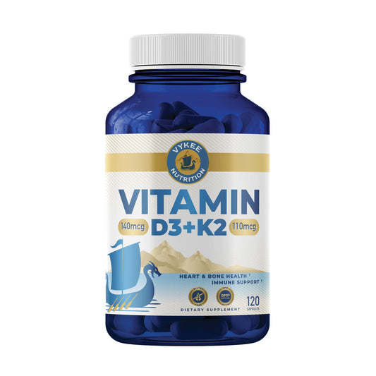 Botella Vykee Nutrition vitamina d3 k2 120 cápsulas veganas