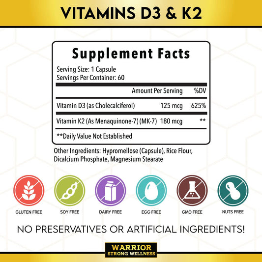 Warrior Strong Wellness suplemento vitamina d3 k2 para huesos