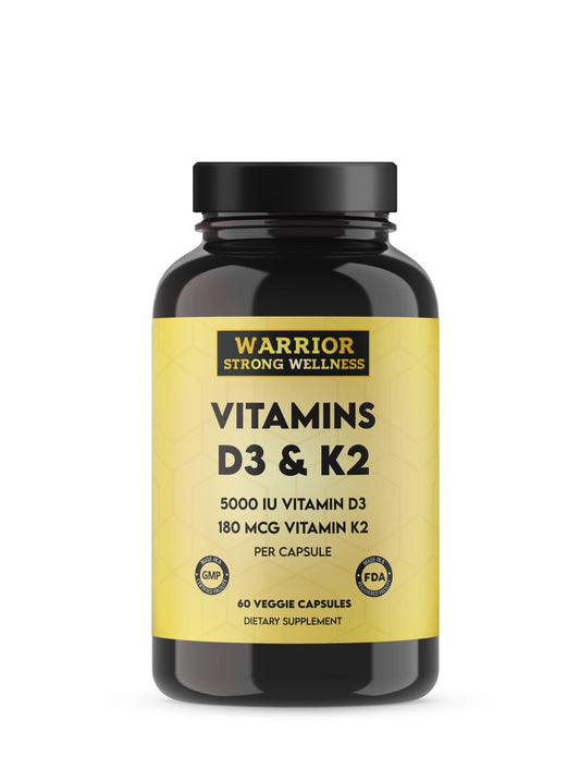 Warrior Strong Wellness vitamina d3 5000 iu k2 cápsulas vegetales