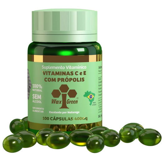 Wax Green propóleos de abeja vitamina c e cápsulas