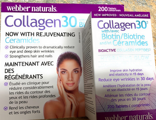 Webber Naturals Colágeno 30 botella 200 tabletas