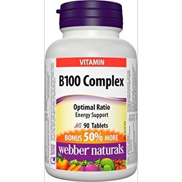 Webber Naturals Complejo B100 suplemento 90 tabletas tamaño bono