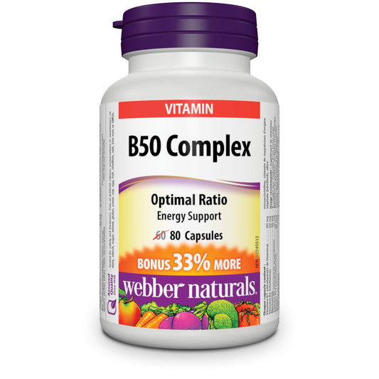 Webber Naturals complejo B50 botella frontal