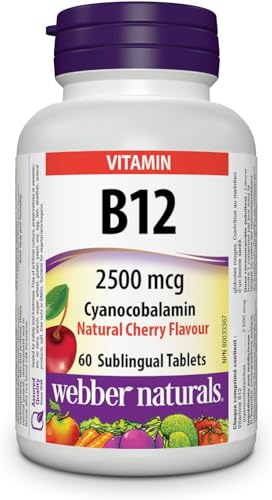 Webber Naturals vitamina b12 sabor cereza tabletas 2500mcg