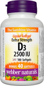 Webber Naturals vitamina d3 2500 ui frasco frontal