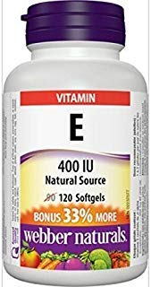 Webber Naturals vitamina e 400 ui 120 cápsulas blandas