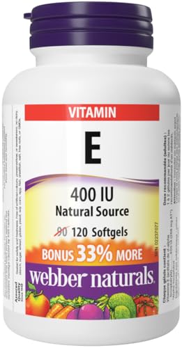 Webber Naturals vitamina e cápsulas blandas frasco