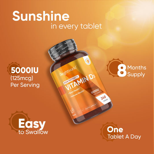 WeightWorld frasco y tabletas vitamina d3 vegana 5000 iu