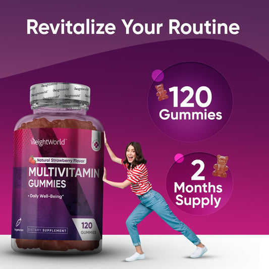 Gomitas multivitamínicas de WeightWorld con vitaminas esenciales.