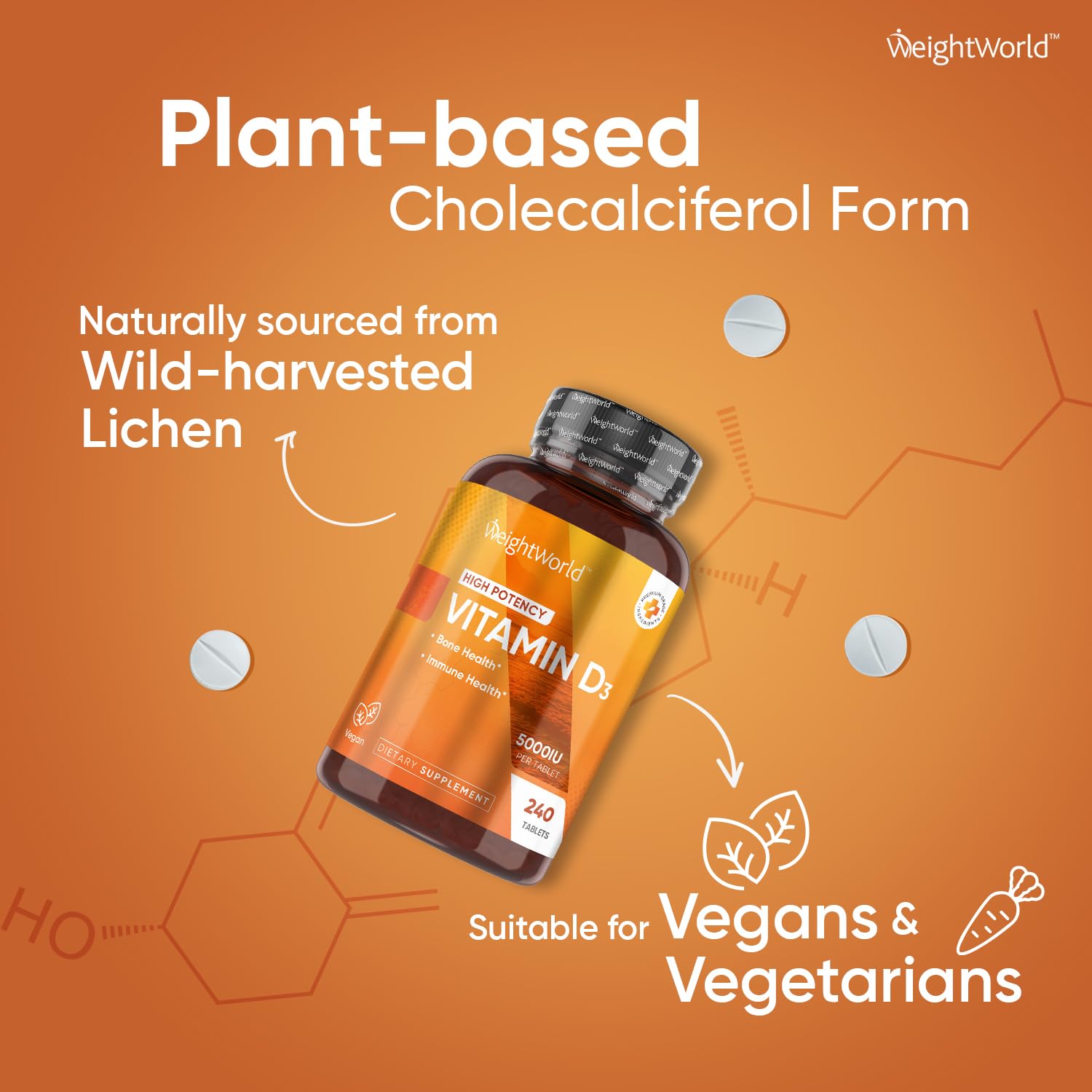 WeightWorld pack vitamina d3 240 tabletas vegano