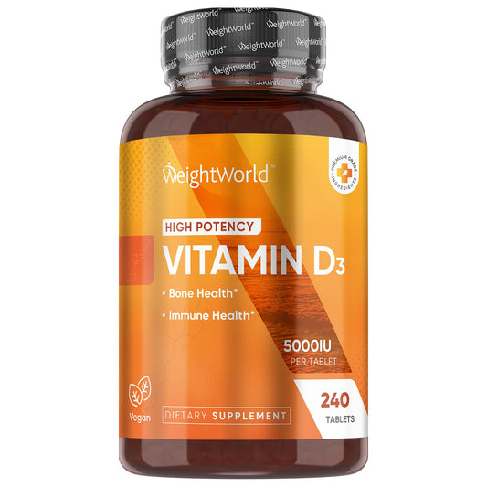 WeightWorld vitamina d3 vegana 5000 iu frasco 240 tabletas