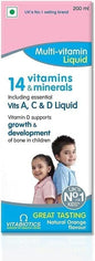 Envase frontal We.llbaby multivitaminas líquidas para bebés