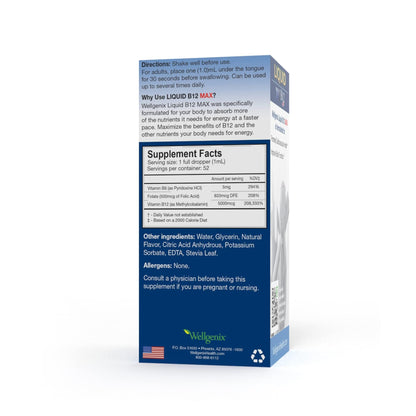 Wellgenix b12 max líquido para salud mental