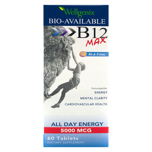 Wellgenix vitamina b12 b6 folato sublingual 60 cápsulas