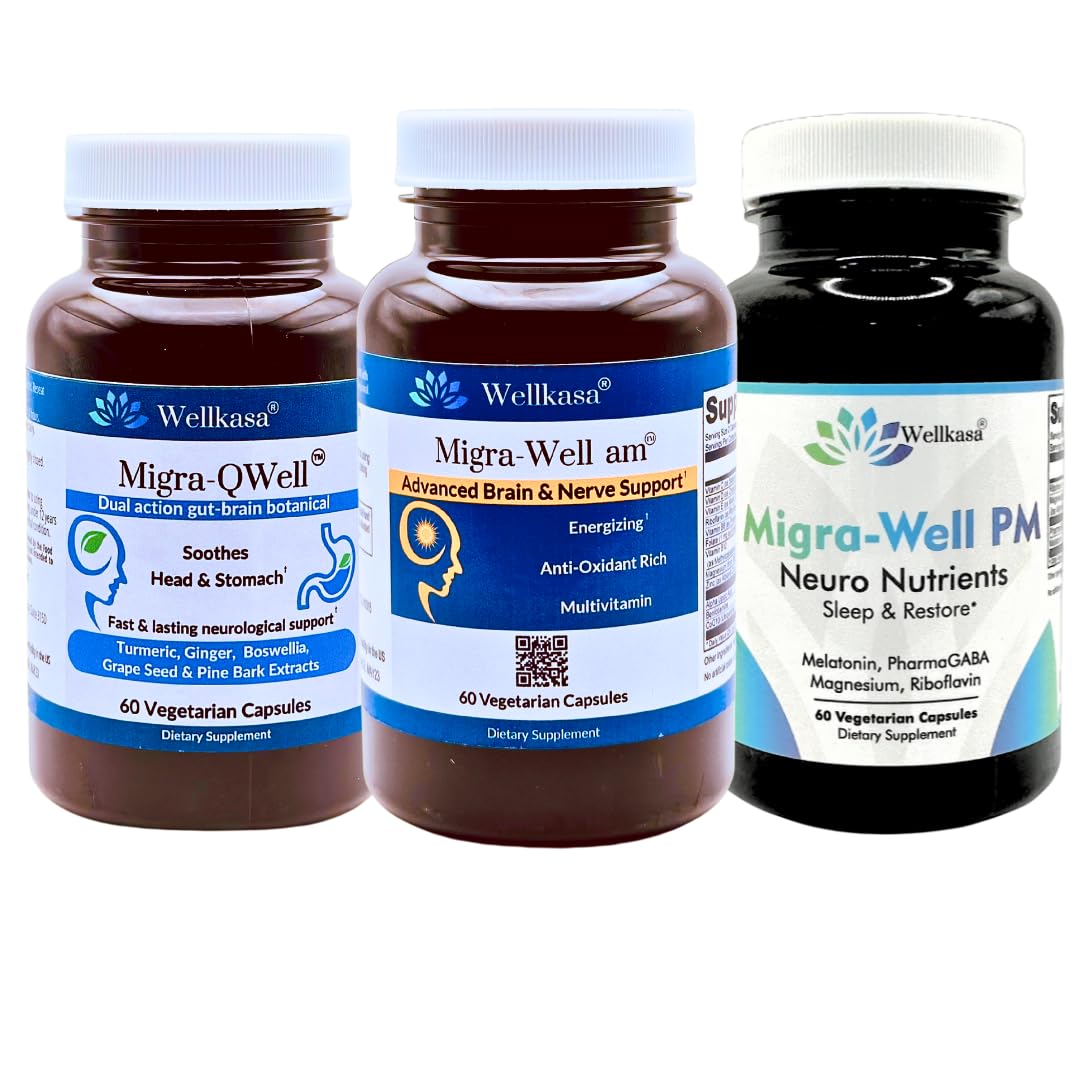 Paquete completo Wellkasa Migra-Well multivitamínico y suplementos