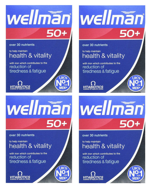 Caja de Wellman 50+ con vitaminas y minerales avanzados para hombres