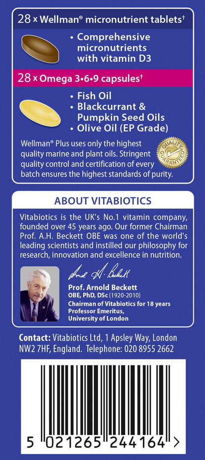 Wellman Plus con nutrientes esenciales para hombres