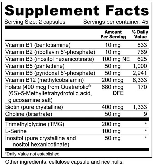 Frasco Wellness Resources complejo vitaminas B metiladas