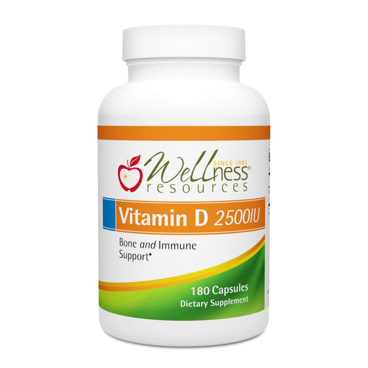 Wellness Resources vitamina d3 2500 ui cápsulas vegetarianas sin soja