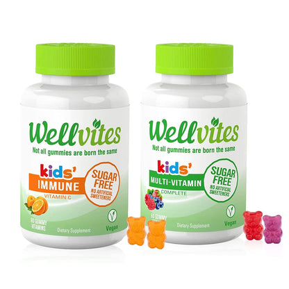 Gomitas multivitamínicas para niños Wellvites paquete frontal