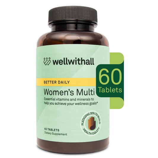 WellWithAll multivitamínico para mujeres, botella de 60 tabletas