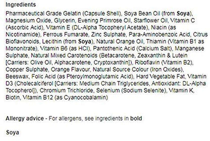 Ingredientes de Wellwoman Original en la caja